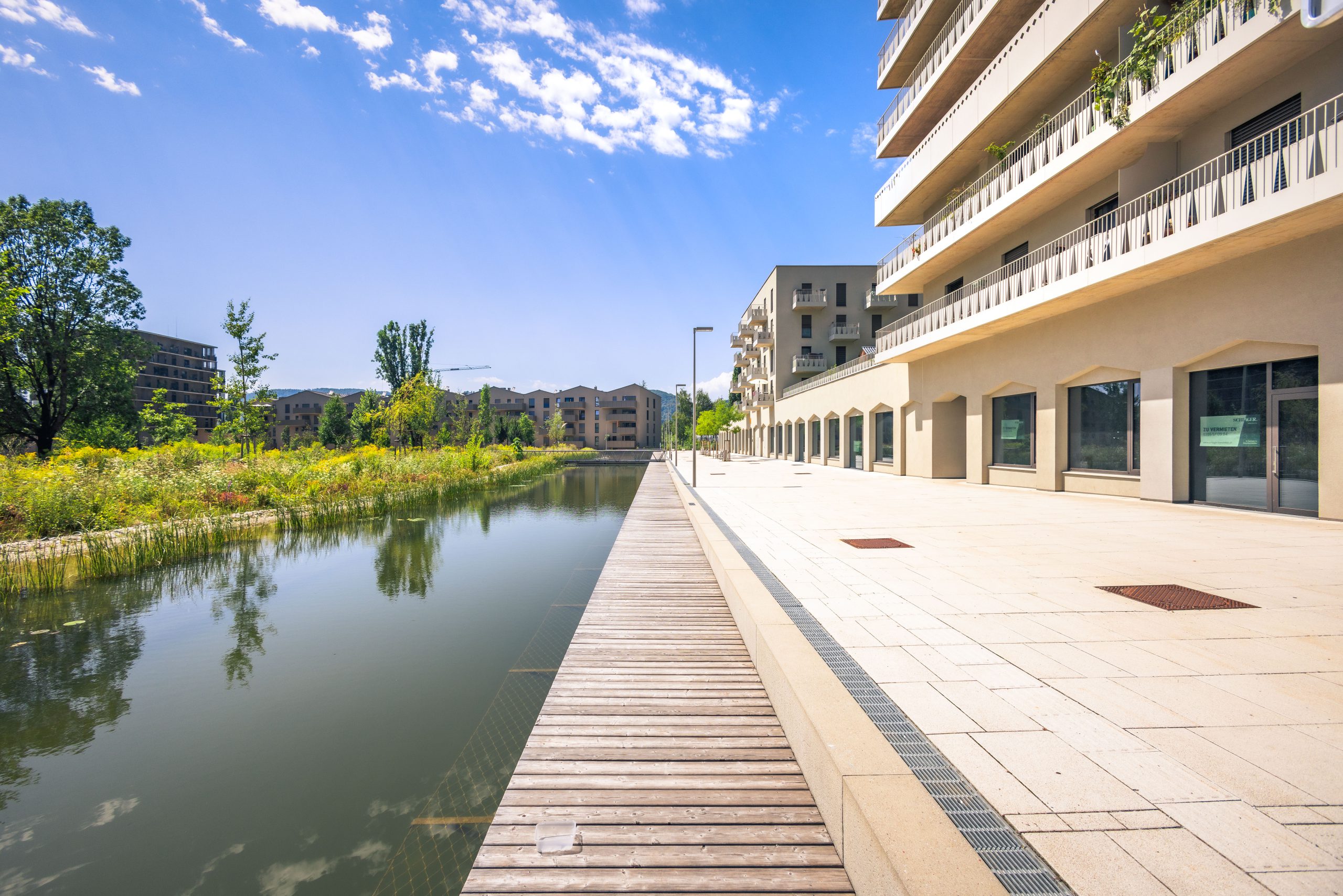 Ein Stadtteil in Graz, der durch den Klimaschutzplan Graz umgebaut wurde. 